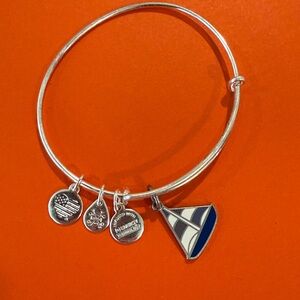 Alex and Ani Silver Sailboat Charm Bangle Bracelet